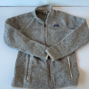 Girls Patagonia /Sweater Jacket / full zip / heather oatmeal gray / X-Large
